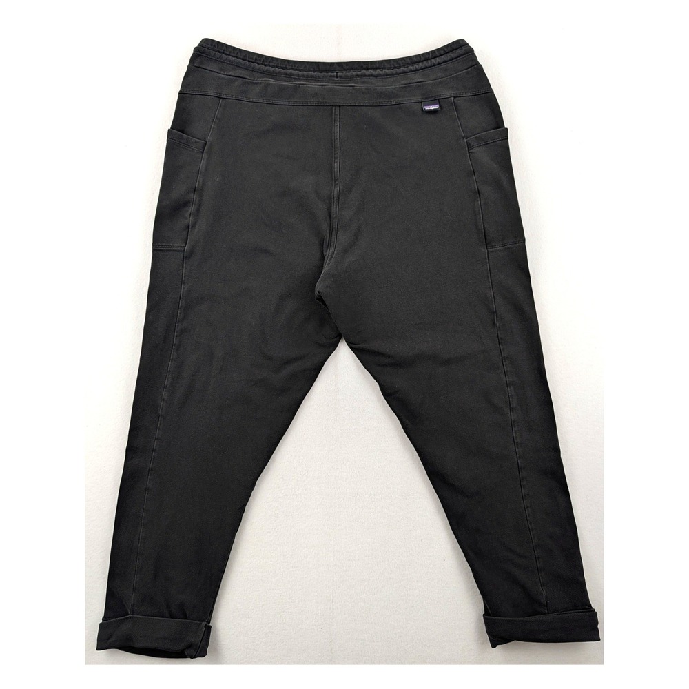 Patagonia Organic Cotton Joggers Mens Large Black Drawstring Pants L - Picture 2 of 14